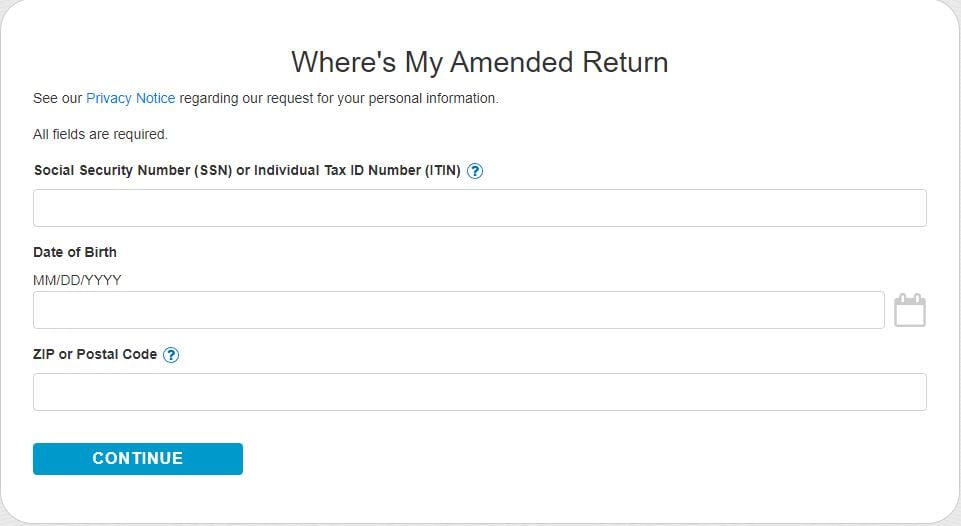 Amended Return Status IRS