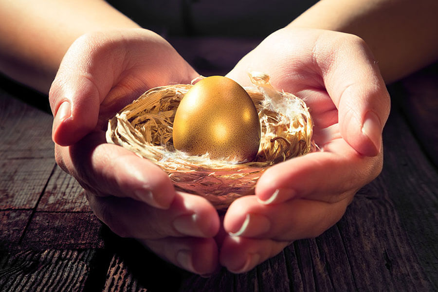 Photo of a gold nest egg for the New York State Secure Choice Retirement Savings Program impact your business article.